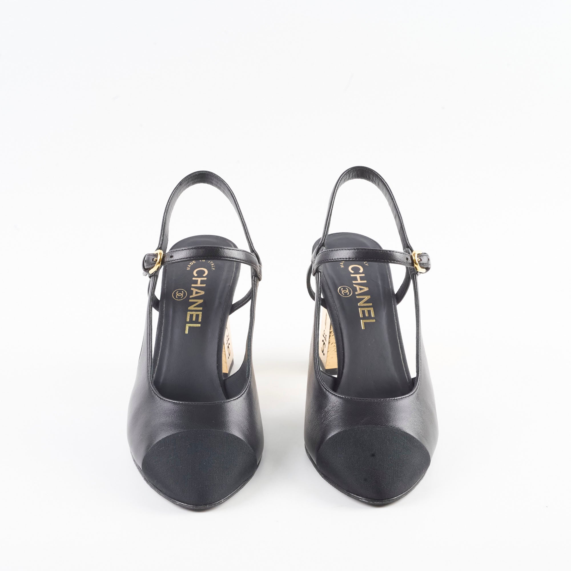 Chanel Black Slingback Pumps Size 38.5 - Elegant Women's Heels for Office, Party & Special Occasions
