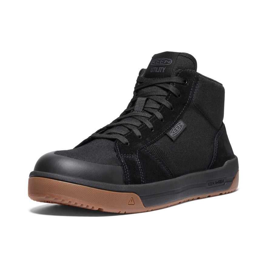 Kenton Mid Work Shoe for Men - Carbon Toe Safety Boots in Black/Gum | Durable Construction Work Shoes for Electricians, Carpenters & Industrial Workers