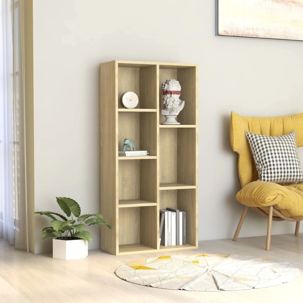 ZQQLVOO Cube Storage Cabinet - Freestanding Organizer Shelf for Closet, Living Room, Office - Multifunctional Bookcase & Display Unit - Sonoma Oak Finish - 19.7