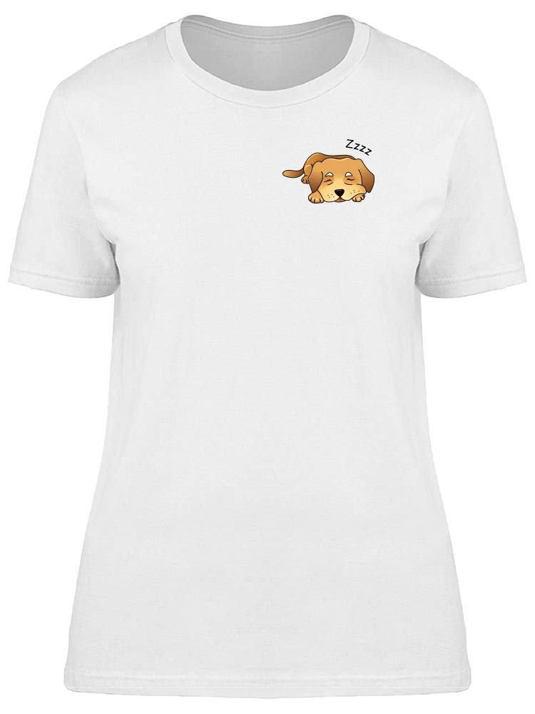 Smartprints Cartoon Sleeping Dog T-Shirt for Women - Cute & Comfortable Graphic Tee for Casual Wear, Lounging & Sleepovers