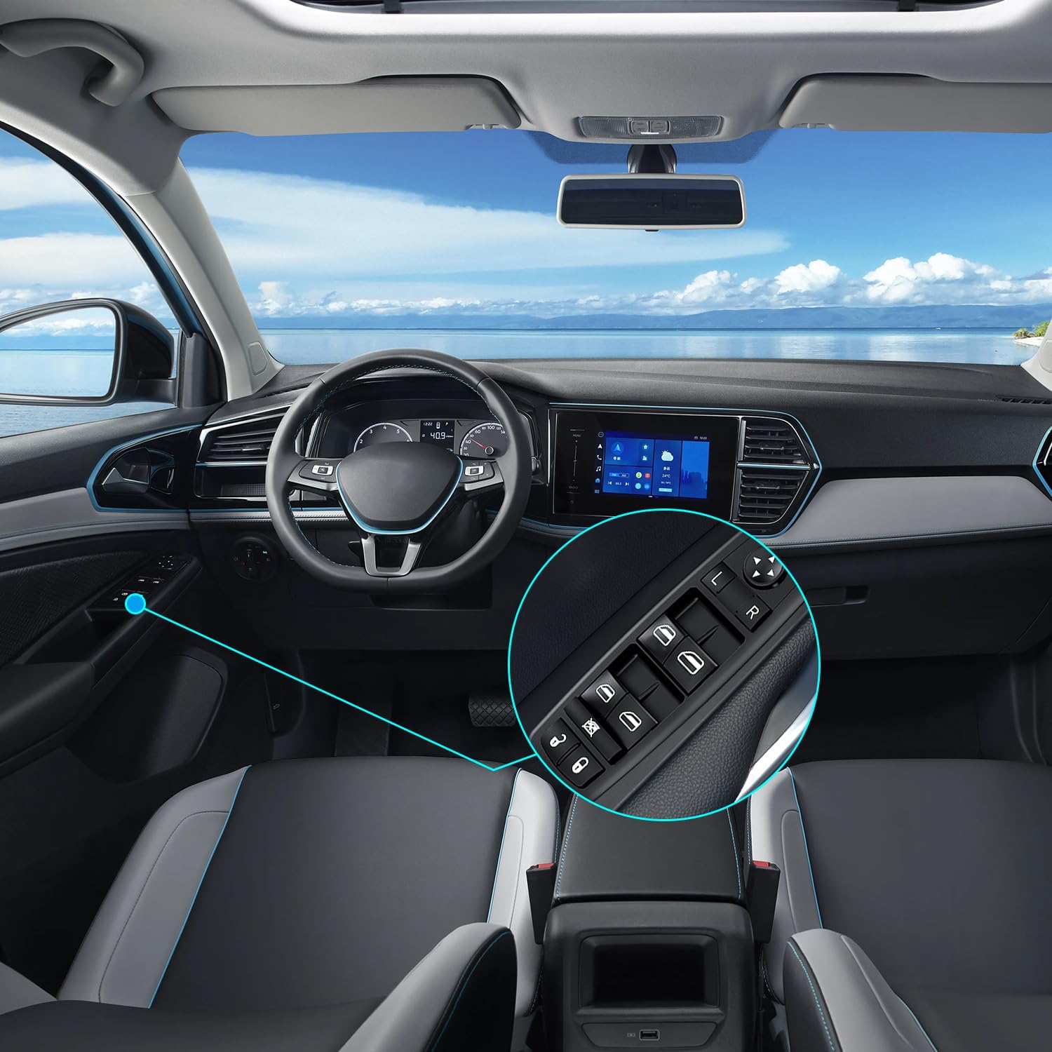 2013-2016 Dodge Dart, 2014-2016 Jeep Cherokee & 2015-2016 Chrysler 200 Left Front Power Window Switch - Driver Side Master Control for Smooth Window Operation