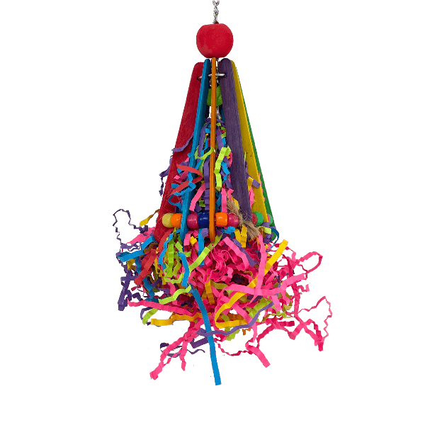 Moss Hollow & Tweeters Hatchday Hat Toy for Small Birds - Fun Parakeet & Cockatiel Birthday Accessory - Perfect for Bird Parties & Playtime
