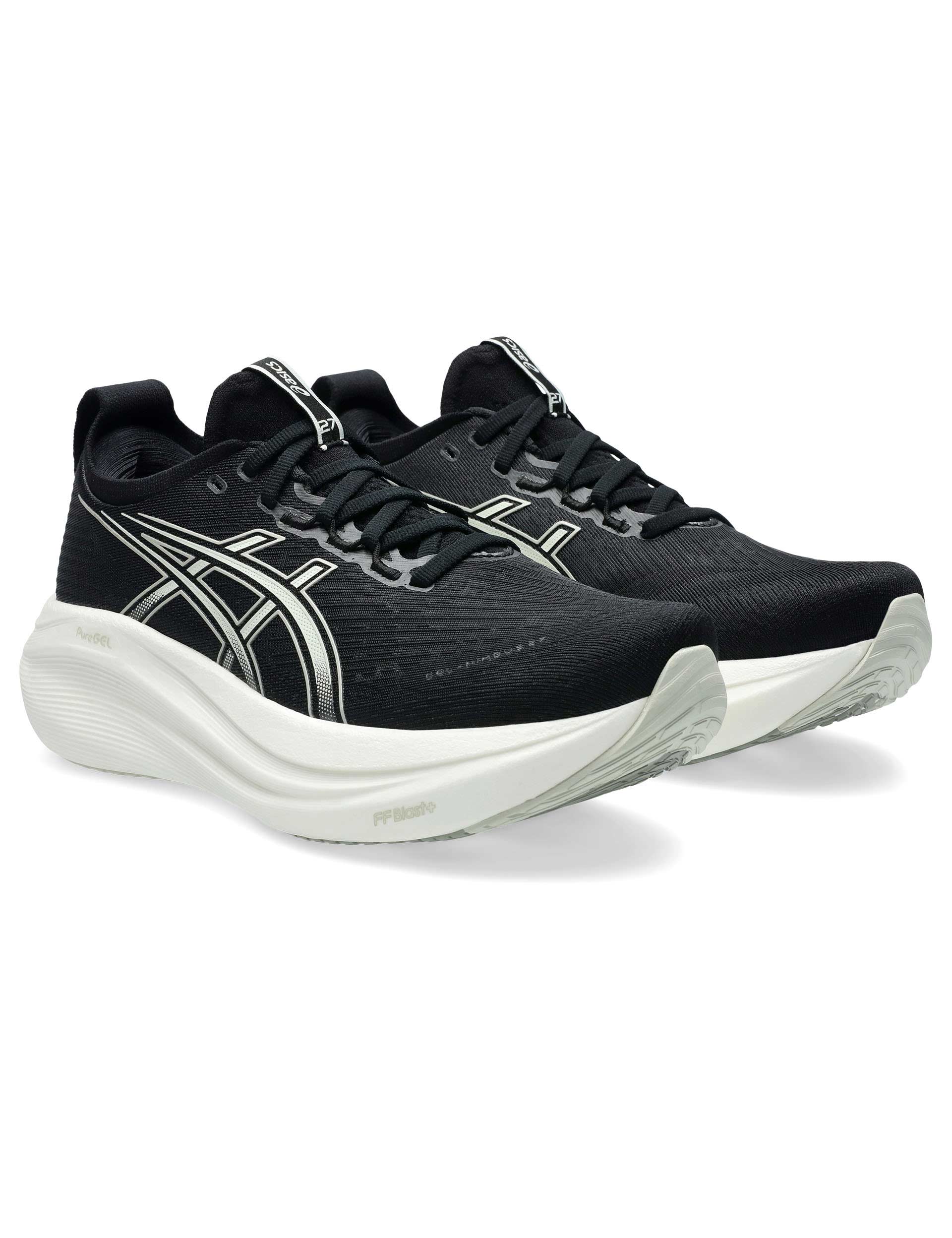 ASICS Gel-Nimbus 27 Running Shoes for Men - Black/Lake Grey - Lightweight Cushioned for Long-Distance Running & Marathon Training