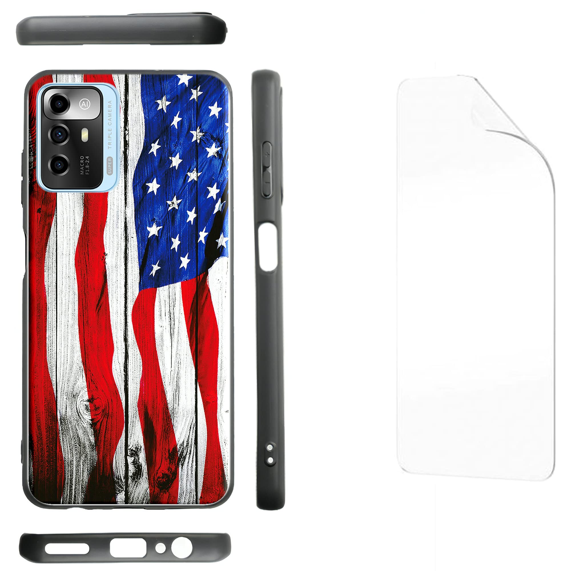 Premium Shockproof TPU Phone Case with Screen Protector for ZTE Blade A72 & V40 Vita - Slim Protective Cover for Everyday Use, Work & Travel