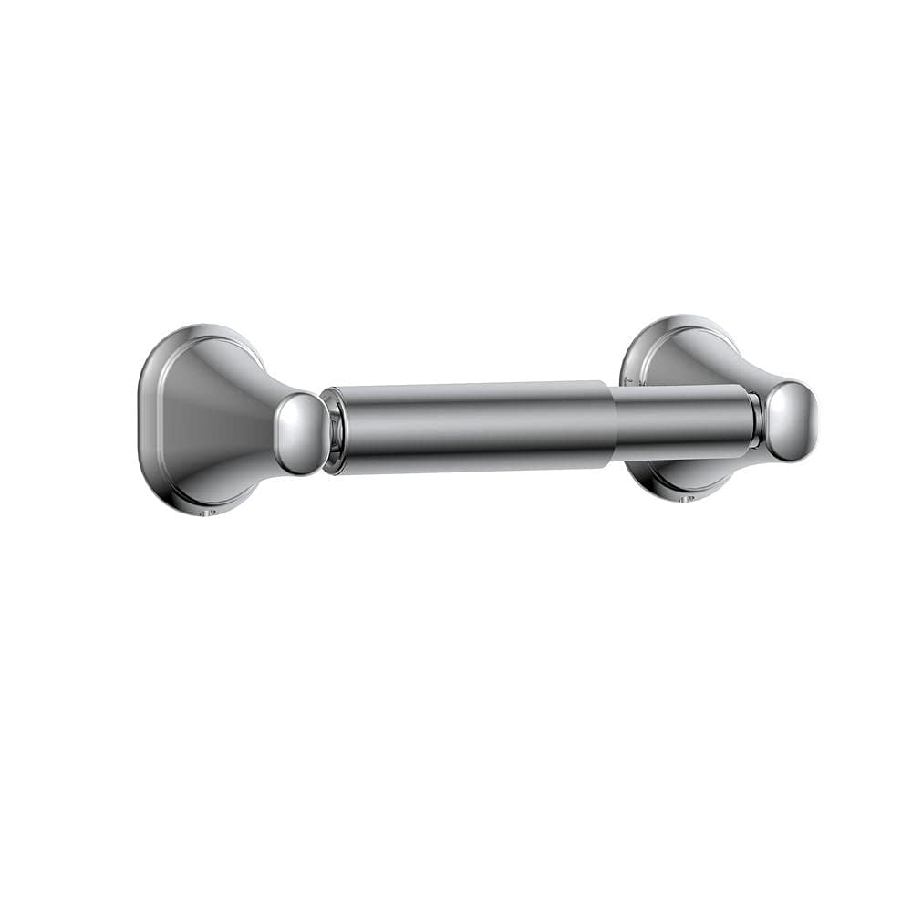 Chrome Double Post Toilet Paper Holder - Glacier Bay Treyburn Bathroom Tissue Roll Stand for Modern Home & Commercial Restrooms