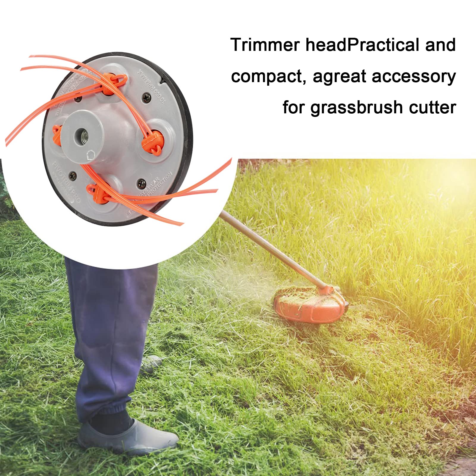 JOJOCY Universal M10 x 1.25 LH String Trimmer Head Replacement - Easy Load Brushcutter Attachment with 59