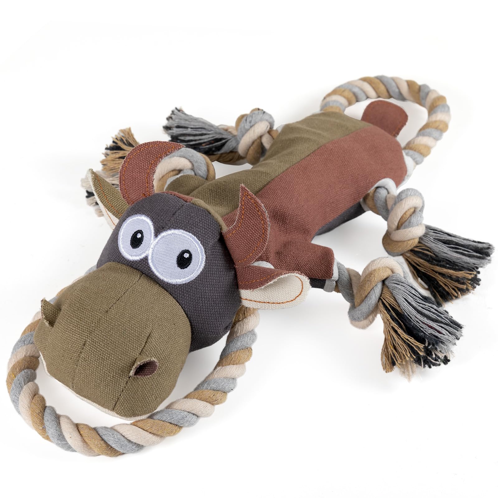 Large Dog Squeaky Toys - Durable Giraffe Tug of War Plush with Crinkled Paper, Interactive Stuffed Animal for Puppies & Big Breeds, Perfect for Indoor Play & Outdoor Training