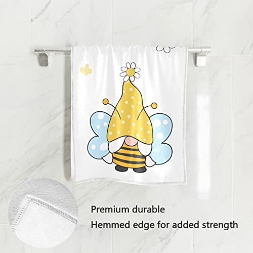 Premium Bee & Butterfly Printed Hand Towels - 30x15 Inch Absorbent Kitchen Dish Towels, Bathroom Washcloths for Home, Spa, Gym, Yoga - Soft & Durable for Beach, Hotel & Guest Use - Spring Summer Decor Essentials