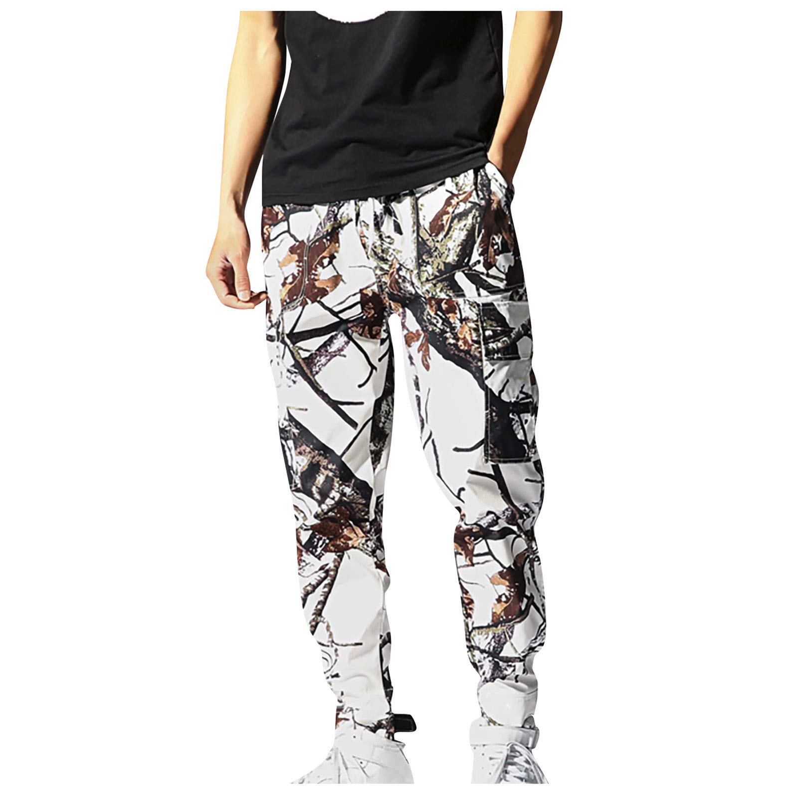 JUNGE 2021 Men's Cargo Sweatpants with Pockets - Comfortable Joggers & Track Pants for Casual Wear, Workout & Outdoor Activities | Gym, Running, Travel & Lounge