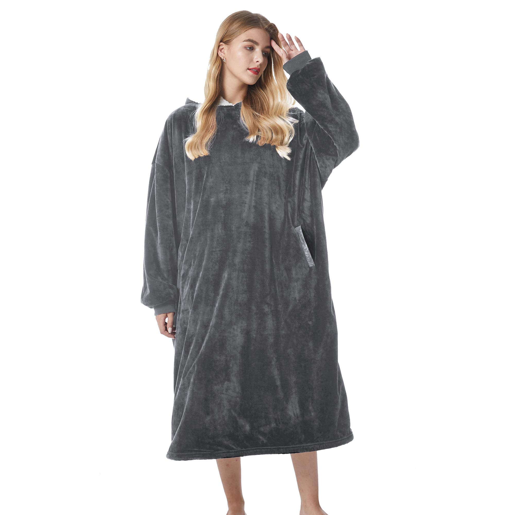 Felicigeely Hoodie Blanket - Oversized Wearable Blanket Sweatshirt for Women & Men | Warm Fleece Hooded Blanket with Pockets | Cozy Gifts for Her, Mom, Girlfriend | Perfect for Lounging, Netflix Nights & Winter Comfort