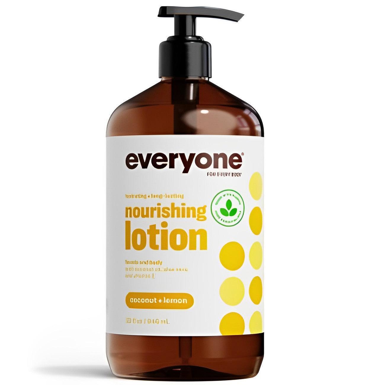 2-in-1 Coconut Lemon Nourishing Lotion (32oz) - Hydrating Body Moisturizer for Dry Skin | Perfect for Daily Use & After Shower Care