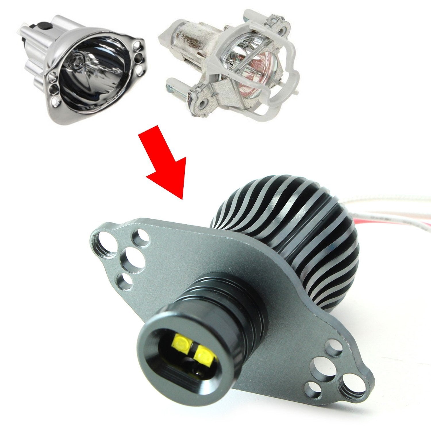 20W CREE LED BMW Angel Eyes Ring Marker Bulbs - Compatible with 2006-2012 E90 E91 3 Series - Bright White Halo Lights for Enhanced Visibility & Style - Perfect for Night Driving & Custom Car Upgrades