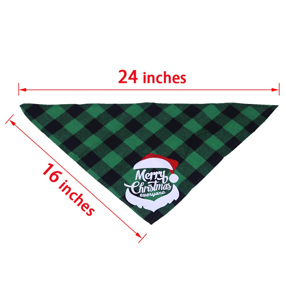 Bubblestar 4-Piece Christmas Dog Bandana Set with Reindeer Antlers Headband - Classic Buffalo Plaid Pet Scarf & Triangle Bibs for Small & Large Dogs - Perfect for Holiday Photos, Christmas Parties & Festive Pet Costumes