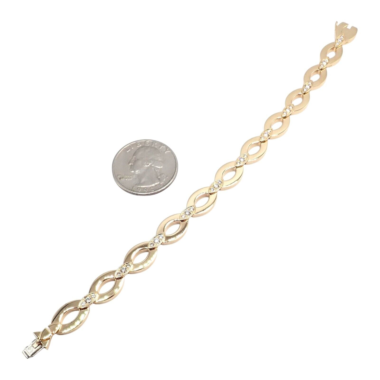 Authentic Cartier 18K Yellow Gold Diamond Diadea Link Bracelet & Earrings Set for Women - Luxury Jewelry Gift for Anniversary, Wedding & Special Occasions
