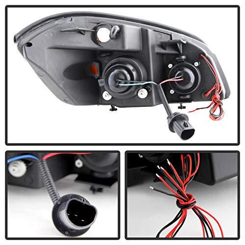 Xtune LED Halo Headlights for 2005-2010 Chevy Cobalt - Black/Clear Lens - High Visibility & Style Upgrade for Night Driving & Car Customization