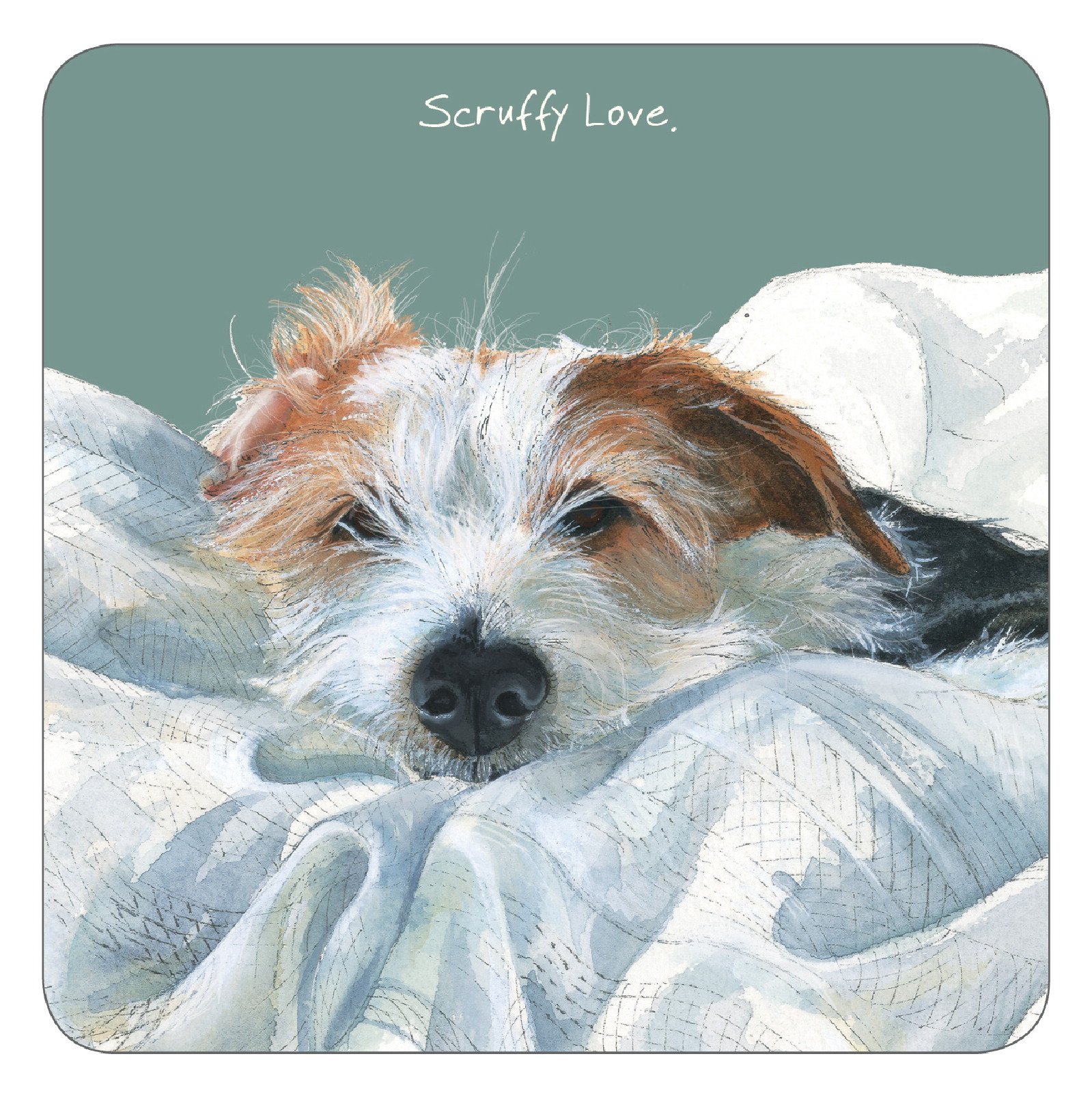 Scruffy Love Dog Coaster Set - Funny Pet Themed Drink Coasters for Dogs Lovers - Perfect for Home, Office, or Gifts