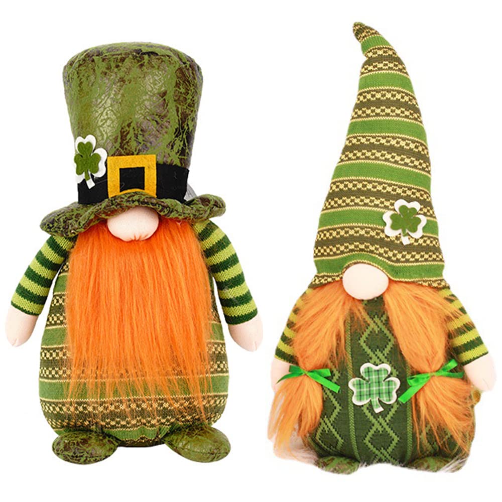 St. Patrick's Day Gnome Plush Decor - Green Irish Faceless Table Ornament for Home, Party & Gifts | CathyLadi Holiday Decorations