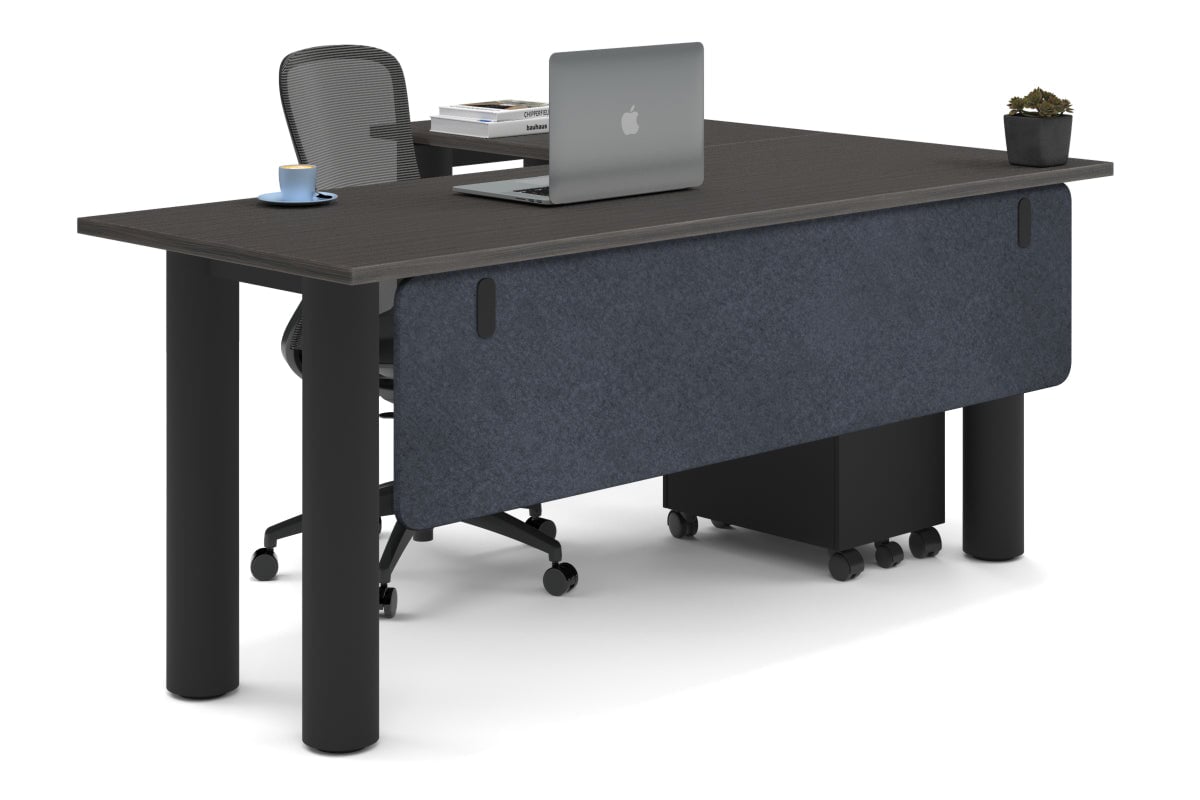 Premium L-Shaped Corner Office Desk with Quadro Cylinder Legs - 1800L x 1450W - Perfect for Home Office, Gaming Setup & Workspace Organization