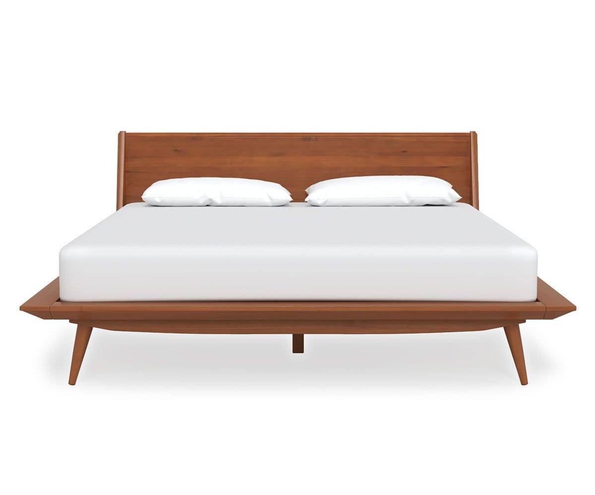 Bolig Bed Frame - Light Walnut Stain Finish, Modern Platform Bed with Wooden Slats - Perfect for Bedroom, Guest Room, or Dormitory