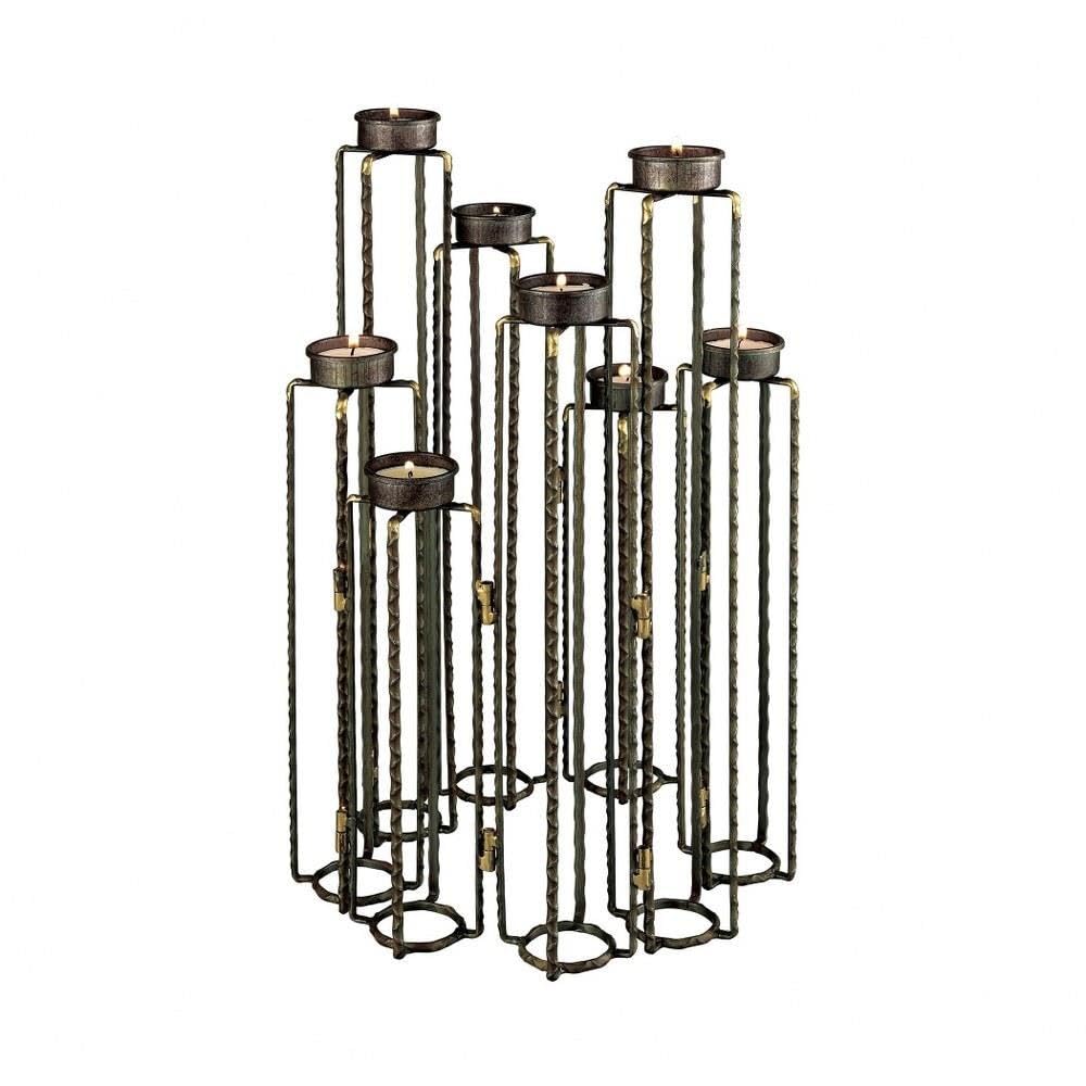 ELK Lighting 3129-1149 Rustic Metal Candle Holder for Home Decor - Perfect for Dining Table Centerpiece, Wedding Decor, and Farmhouse Style Interior Design