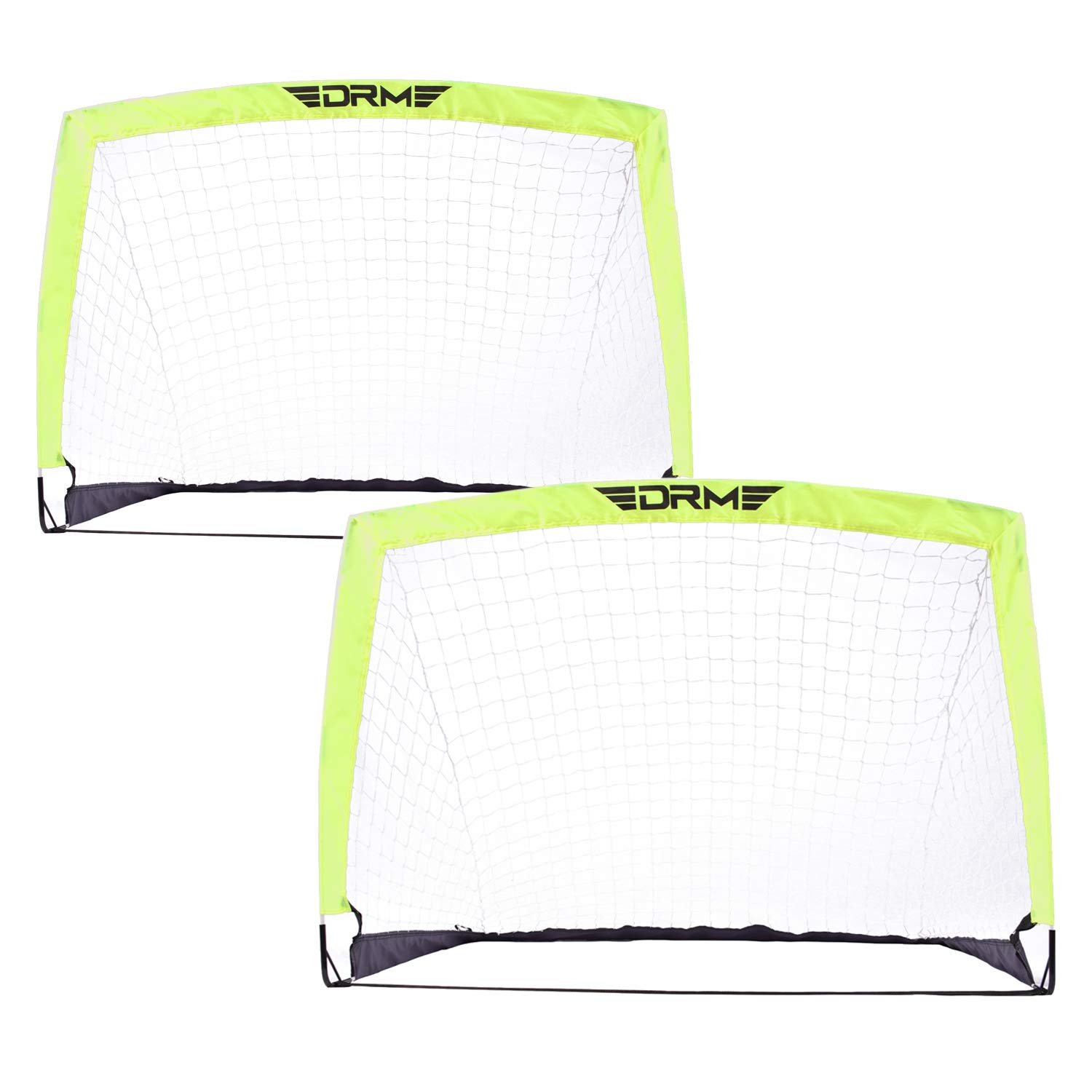 DRM Portable Soccer Goal - Instant Pop Up Play Goal Net with Fiberglass Poles & Carry Bag - Perfect for Backyard, Park, and Training Drills