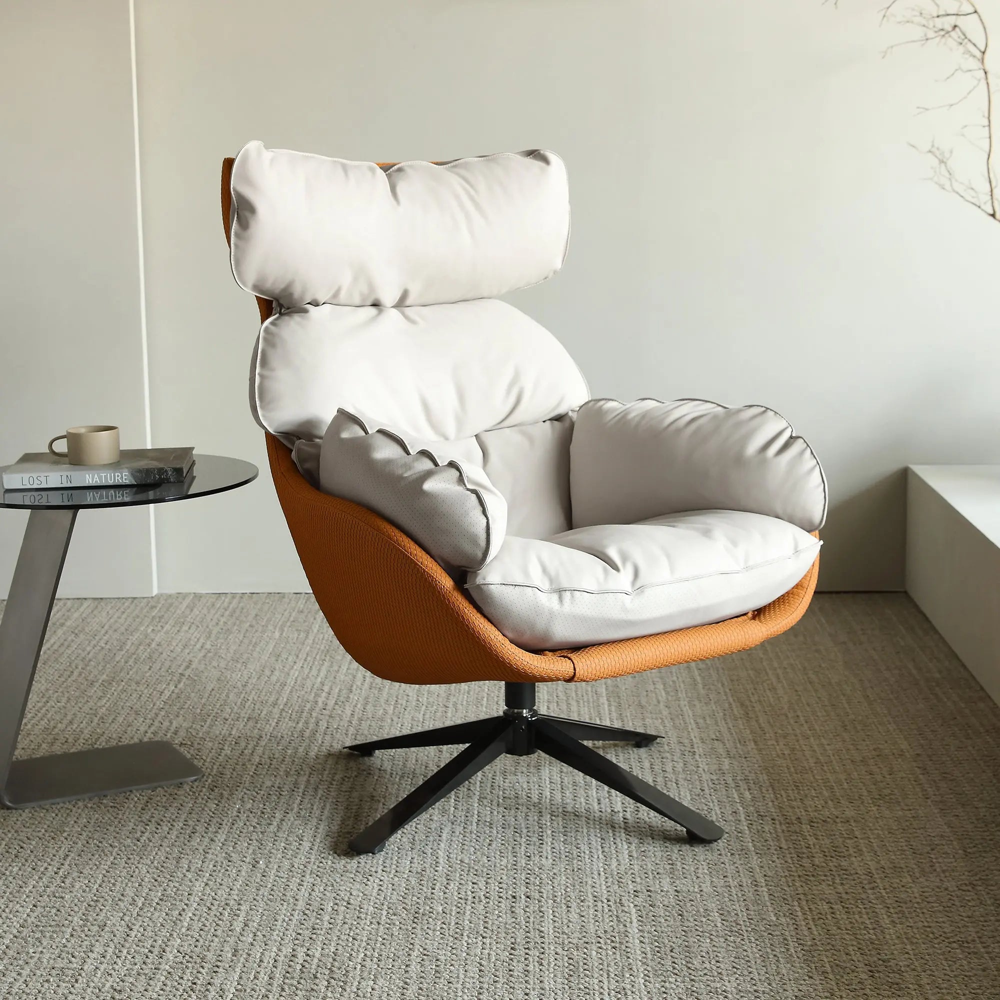Todd Swivel Armchair - High Back Lounge Chair with 360° Rotation, Ergonomic Support for Living Room, Office & Reading Nook - Modern Comfort Furniture for Home & Workspace