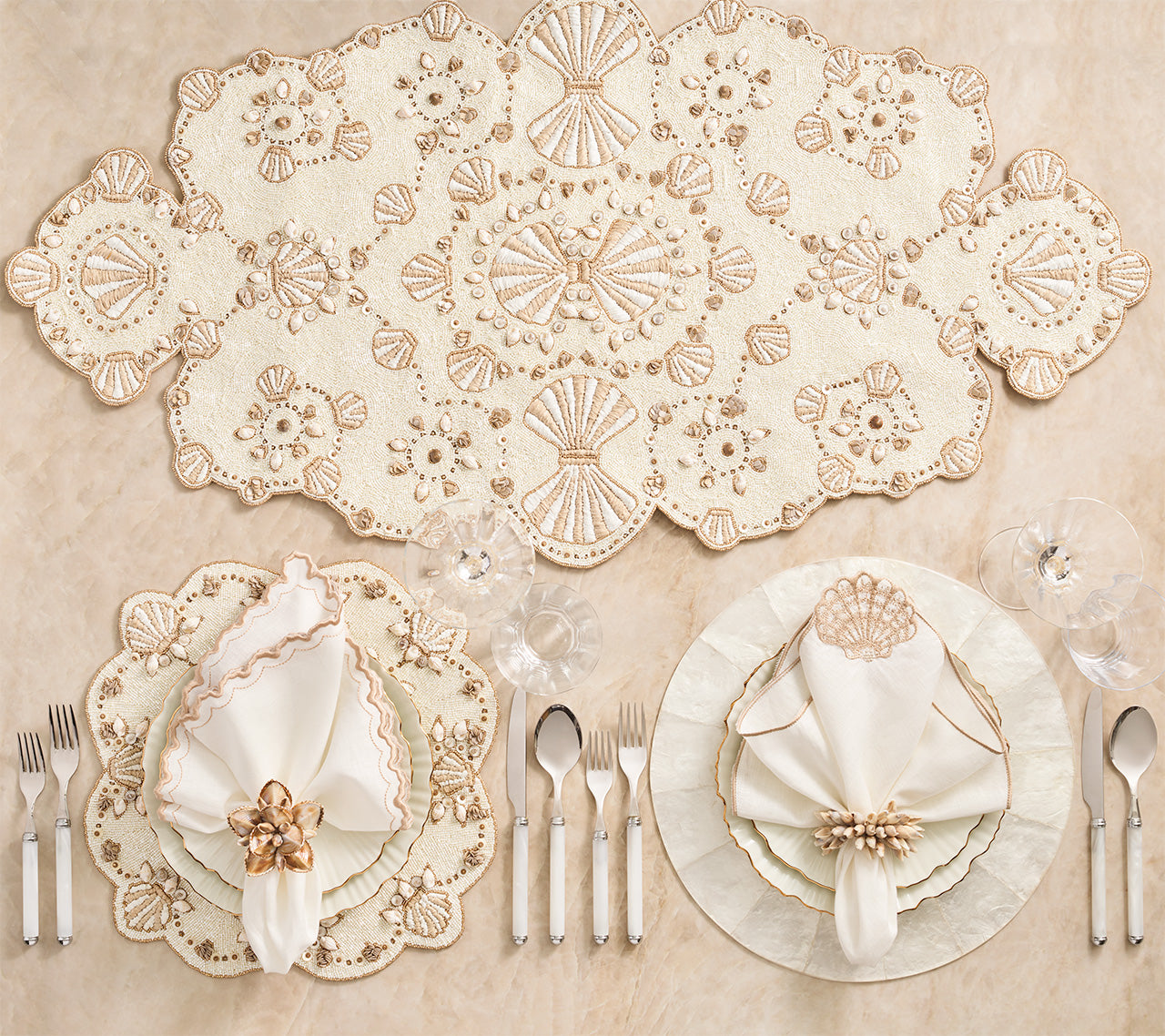 Natural, Ivory & Gold Beachcomber Runner - Perfect for Coastal, Boho, and Farmhouse Home Decor