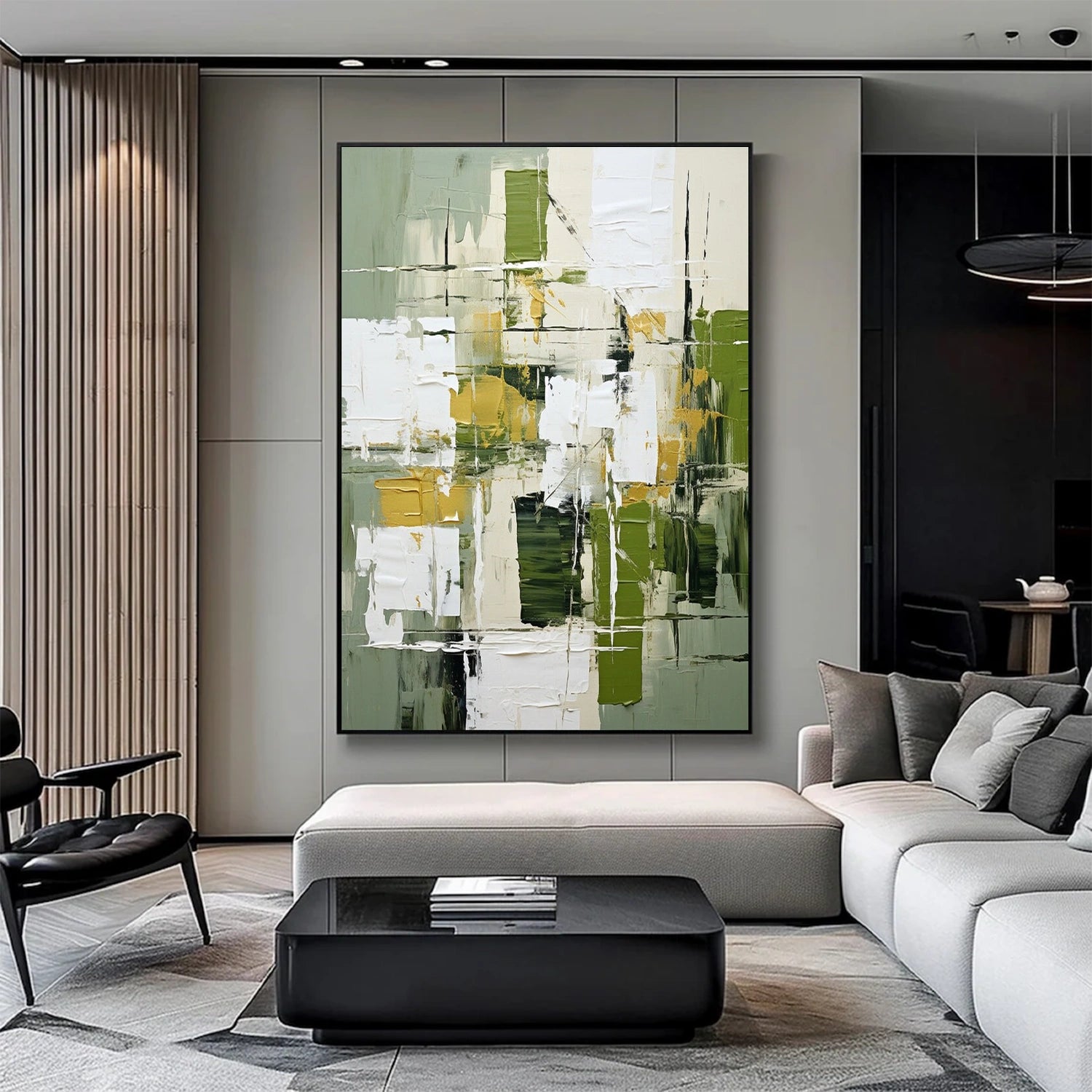 Blue & Green Abstract Wall Art Canvas Print #BG104 - Modern Home Decor for Living Room, Bedroom & Office
