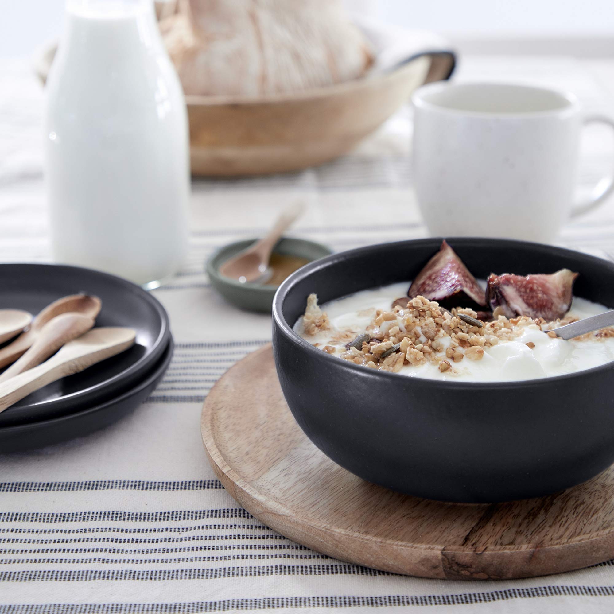 Casafina Ceramic Stoneware 21 oz. Soup & Cereal Bowl - Pacifica Collection, Seed Grey | Microwave & Dishwasher Safe Dinnerware Set | Food Safe Glazing | Restaurant Quality Tableware for Home, Kitchen & Dining Room Use