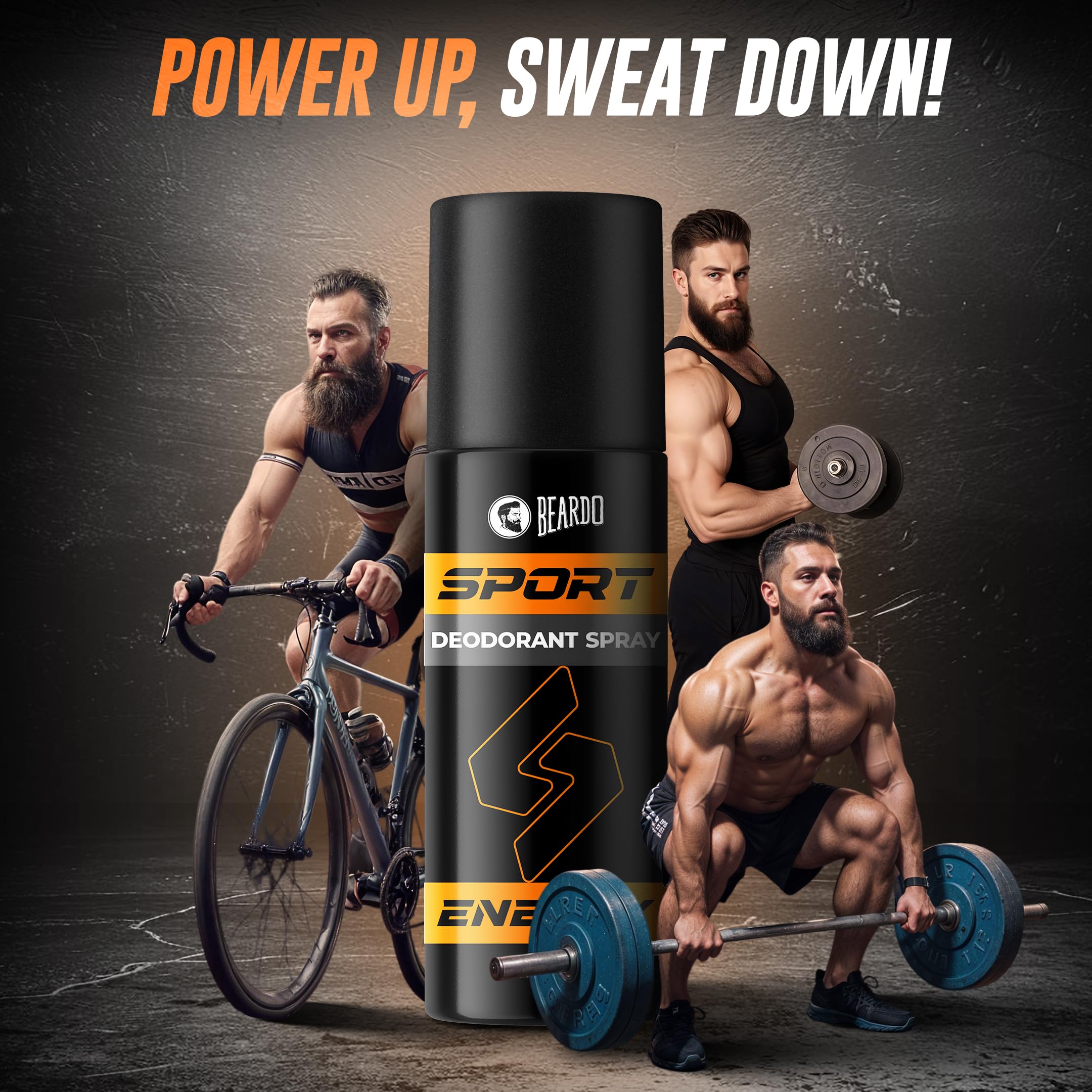 Beardo Sport Energy Deodorant Spray 150ml for Men - Long Lasting Fresh Scent Body Spray & Cologne - Perfect for Gym, Work & Daily Use - Great Christmas Gift for Men & Friends