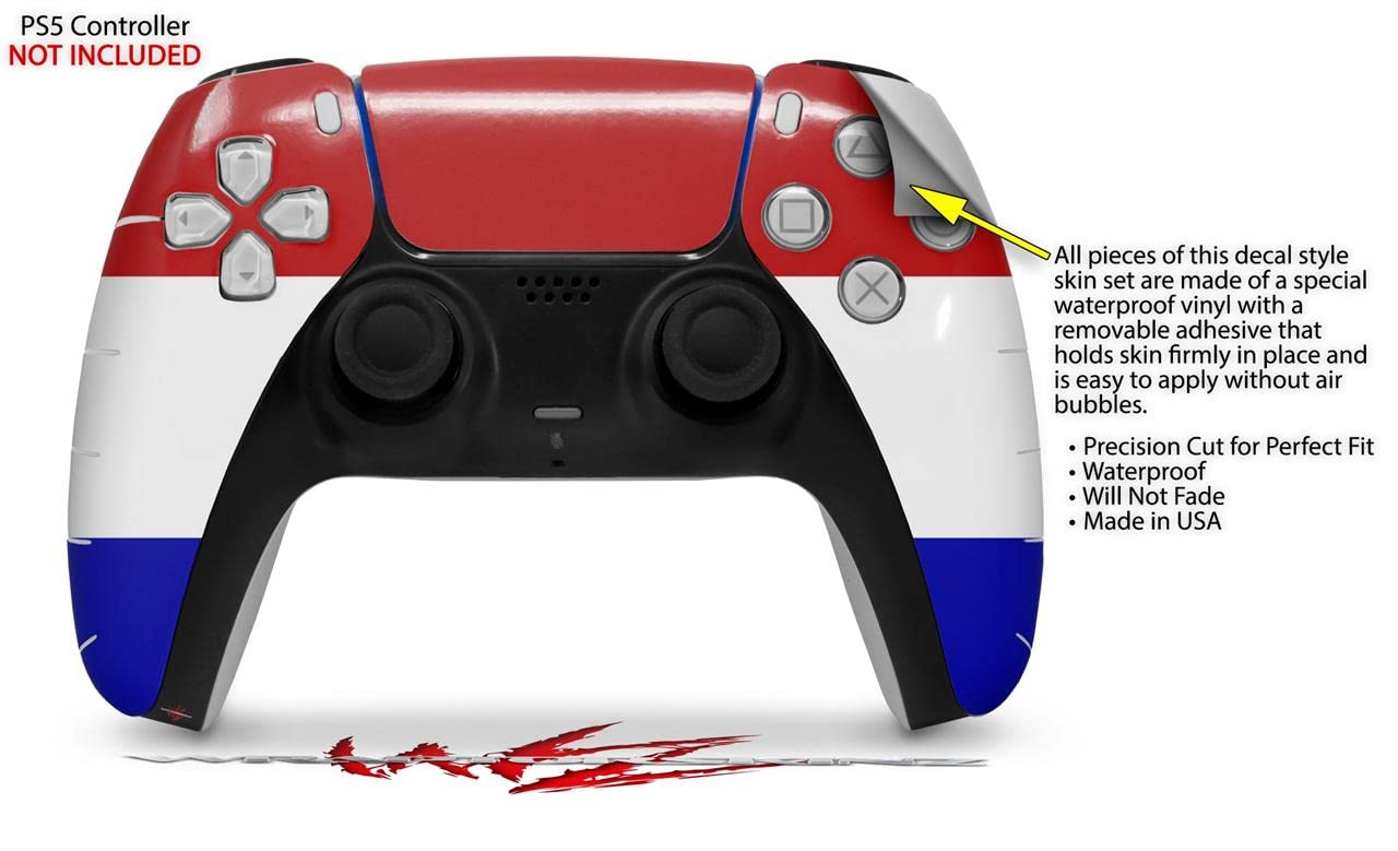 Sony PS5 DualSense Skin Wrap - Red White Blue for Gaming Protection