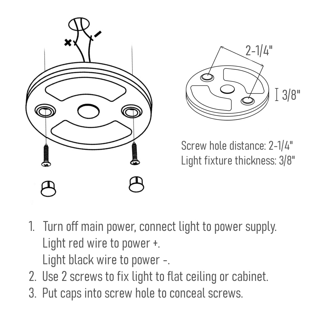 12V RV Boat Interior LED Puck Light - 3 Inch Dimmable Acrylic Disk Light with Blue Nightlight for Camper Van, Motorhome & Truck Trailer Lighting (Warm White) | Perfect for Bedroom, Kitchen & Cabinets