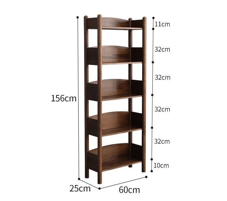 BENJAMIN Solid Wood Bookcase - 5-Tier Storage Bookshelf for Home Office, Living Room & Bedroom Organization | Rustic Wooden Shelf for Books, Decor & Display
