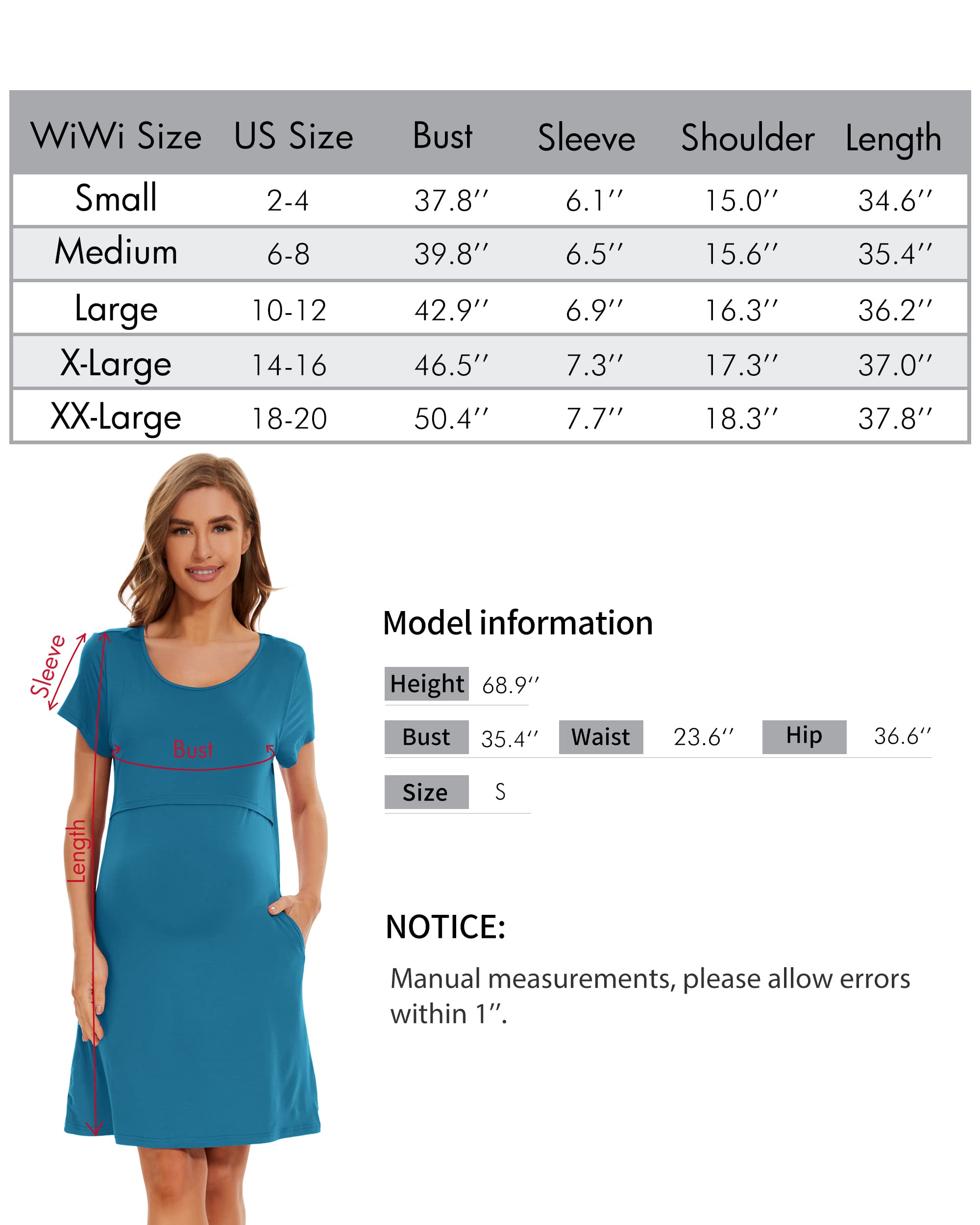 Soft Viscose Bamboo 3-in-1 Maternity Nightgown - Nursing & Delivery Gown with Breastfeeding Access - Comfortable Sleep Shirt for Pregnancy & Postpartum (Sizes S-XXL) - Perfect for Hospital Stay, Nursing at Home, and Relaxing Maternity Wear