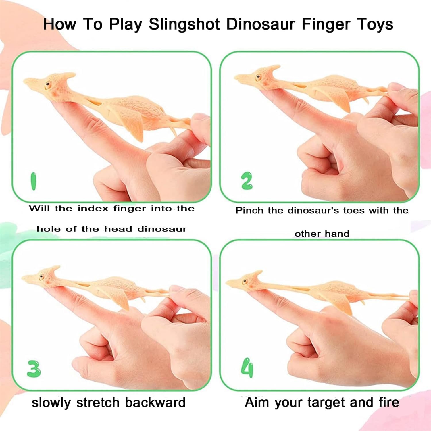 Stretchy Slingshot Dinosaur Finger Toys - 10pcs Sticky Elastic Dino Catapult for Kids, Fun Stress Relief & Party Favors - Perfect for Office Desk Toys, Classroom Rewards, and Birthday Party Games