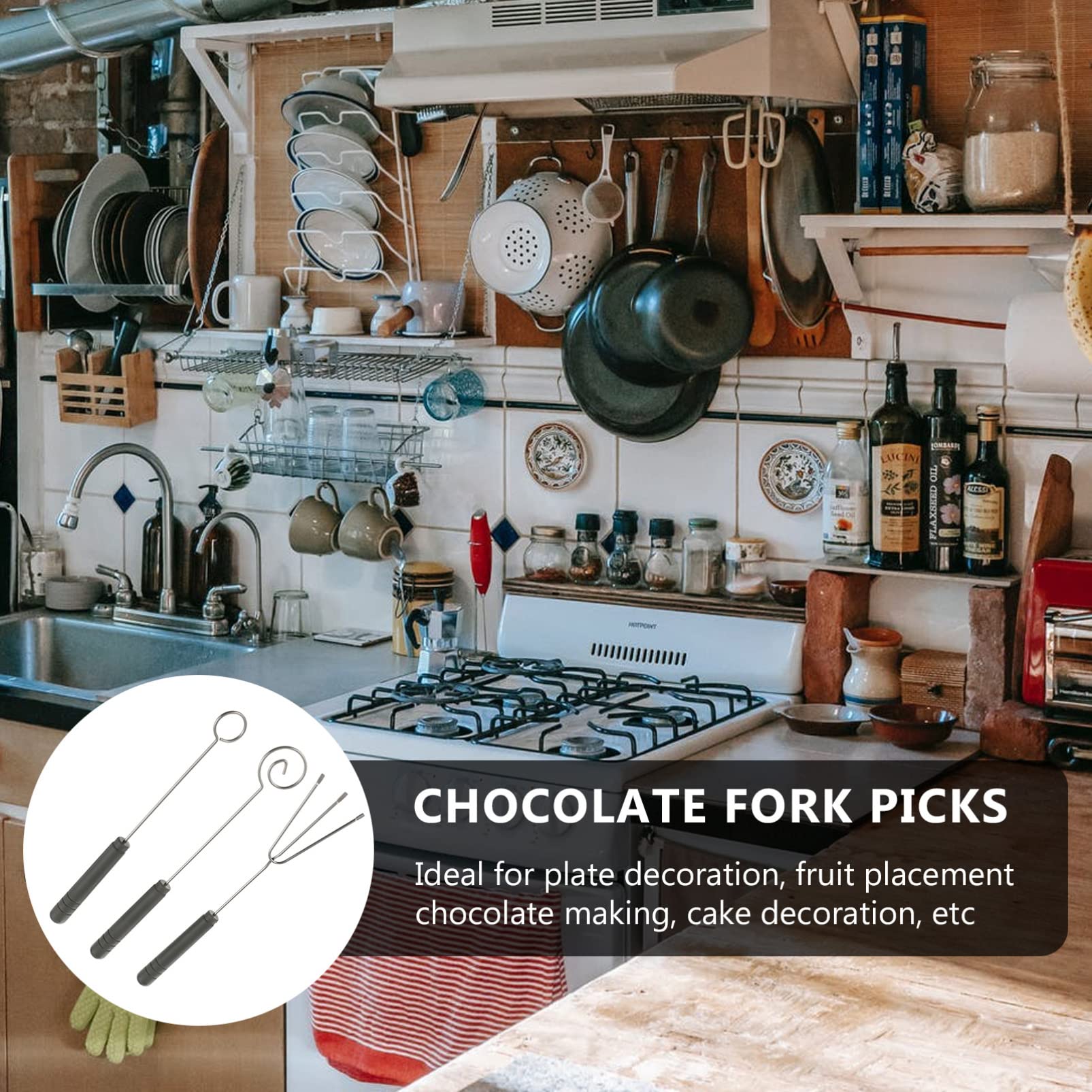 6-Piece Stainless Steel Candy & Chocolate Dipping Forks Set - Fondue, Baking & Decorating Tools for DIY Desserts, Party Supplies & Kitchen Accessories | Perfect for Chocolate Fountains, Candy Making & Cake Decorating