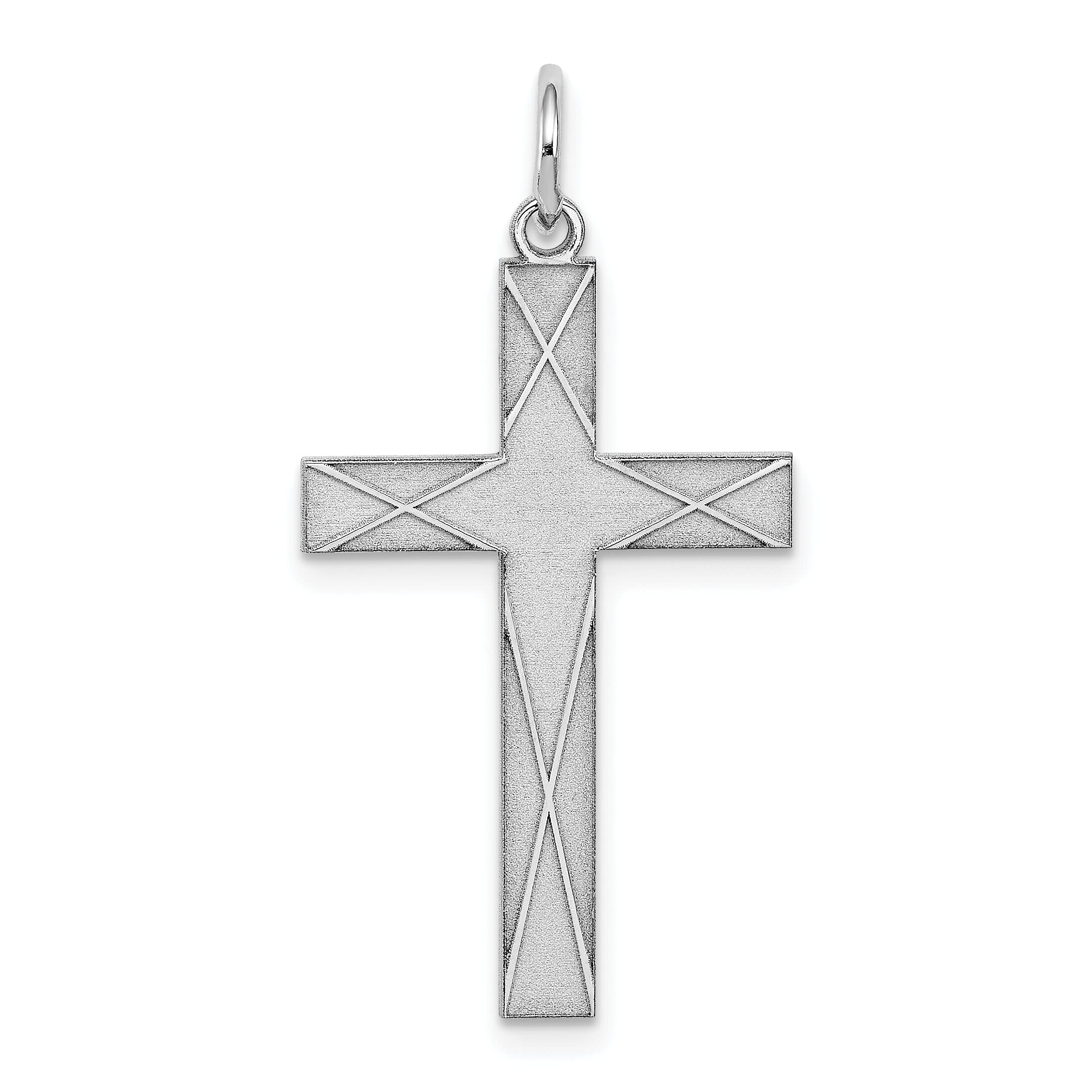Sterling Silver Cross Charm Pendant Necklace - Religious Jewelry for Women & Men - Perfect for Baptism, First Communion & Everyday Wear