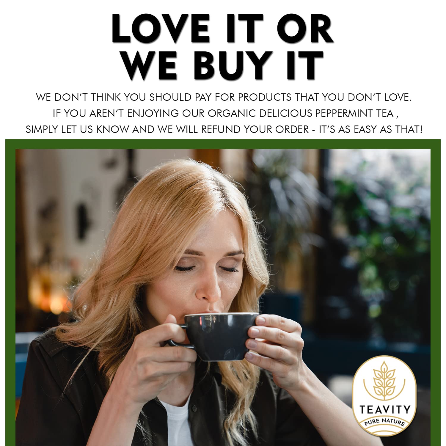 Organic Decaf Peppermint Tea Pods for Keurig K-Cup Brewers - 12 Count Herbal Tea by Teavity - Perfect for Relaxation, Stress Relief & After-Dinner Digestive Aid