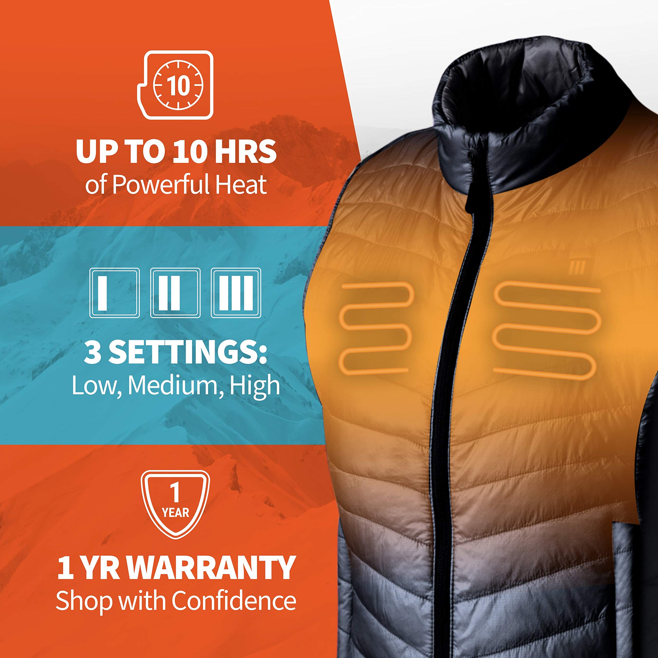 Women's Heated Vest with 10-Hour Battery Life | USB Rechargeable & Machine Washable | Winter Warmth for Outdoor Activities, Hiking & Camping