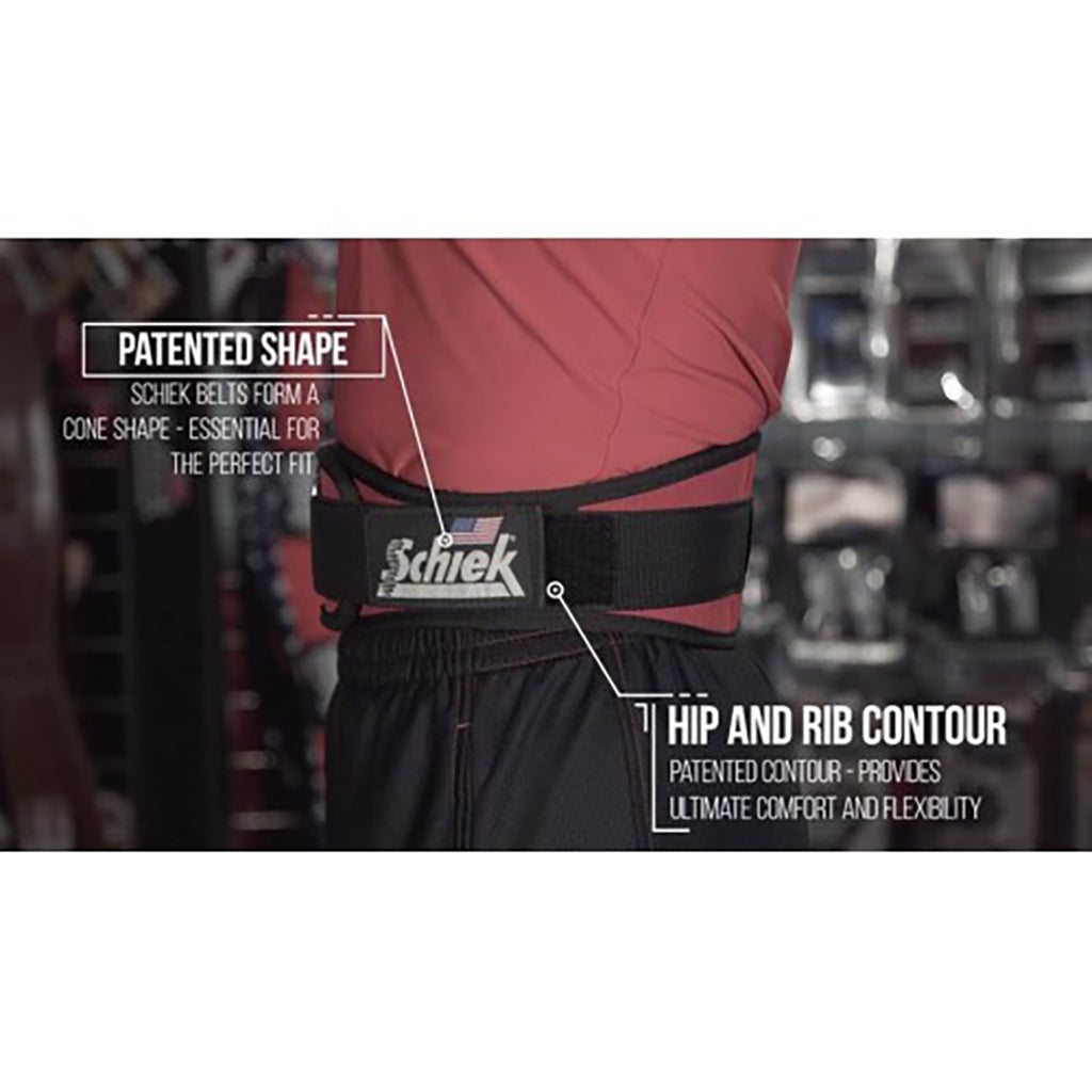 Schiek Weightlifting Belt - Premium Black Powerlifting & Strength Training Belt for Gym, CrossFit & Deadlifts - Adjustable Support for Men & Women