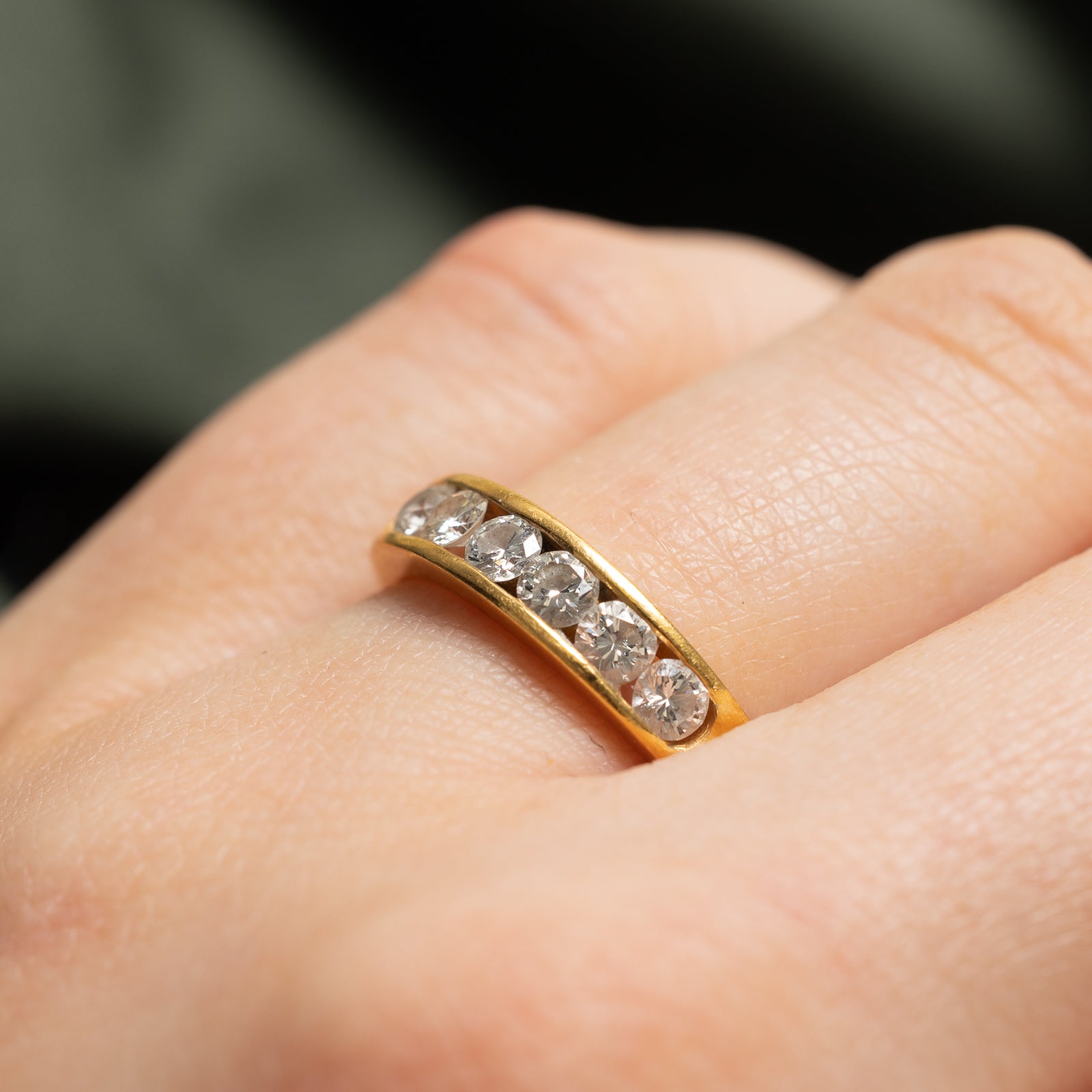 0.66ctw Six Stone Channel Set Diamond Wedding Band Ring - Size 6.5 | Elegant Stackable Ring for Anniversary, Engagement & Everyday Wear