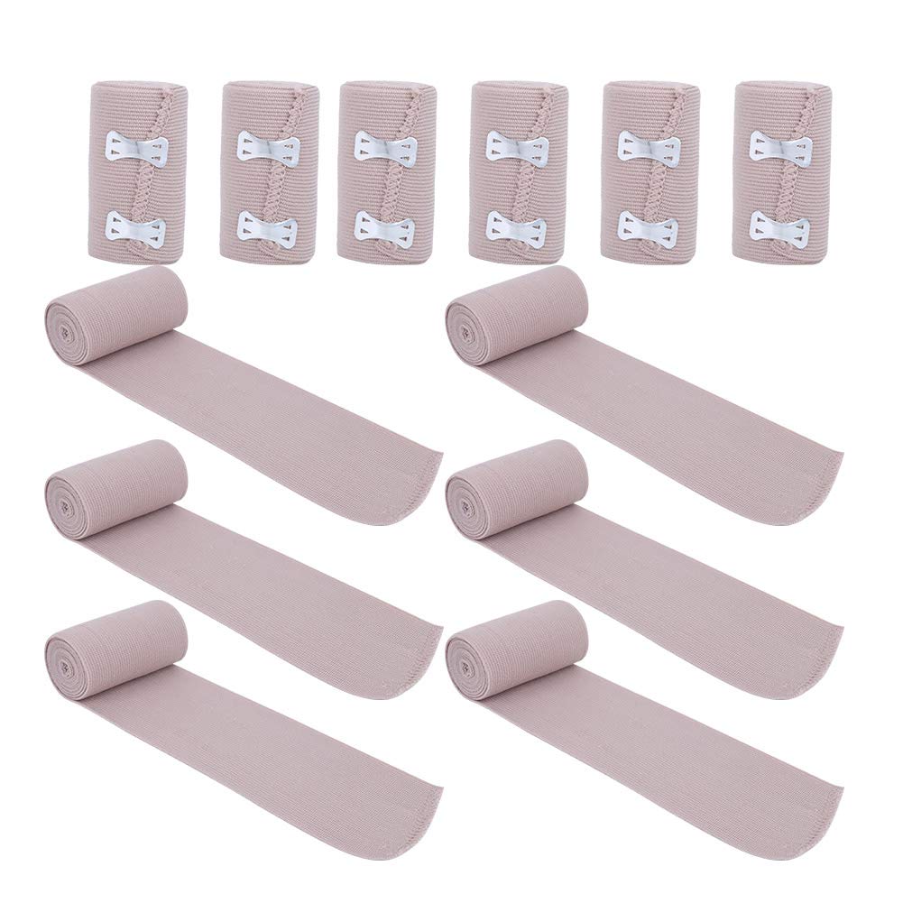 12 PCS Elastic Bandage Wrap - Breathable Compression Bandage for Wound Dressing, Sports Injury & First Aid | Ideal for Ankle Support, Sprains, Post-Surgery Recovery & Emergency Kits