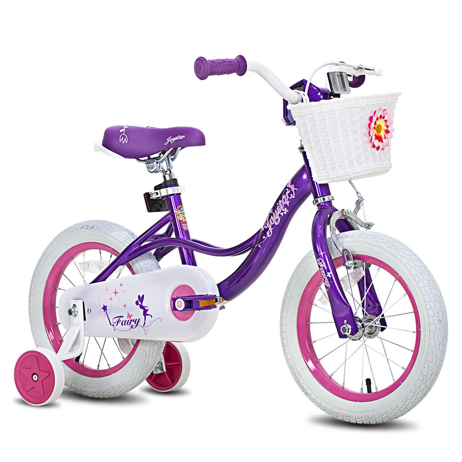 JOYSTAR 12 14 16 18 Inch Fairy Girls Bike for Toddlers & Kids Ages 2-8 Years | Training Wheels, Handbrake & Basket | Perfect for Outdoor Play, Park Rides & Neighborhood Adventures