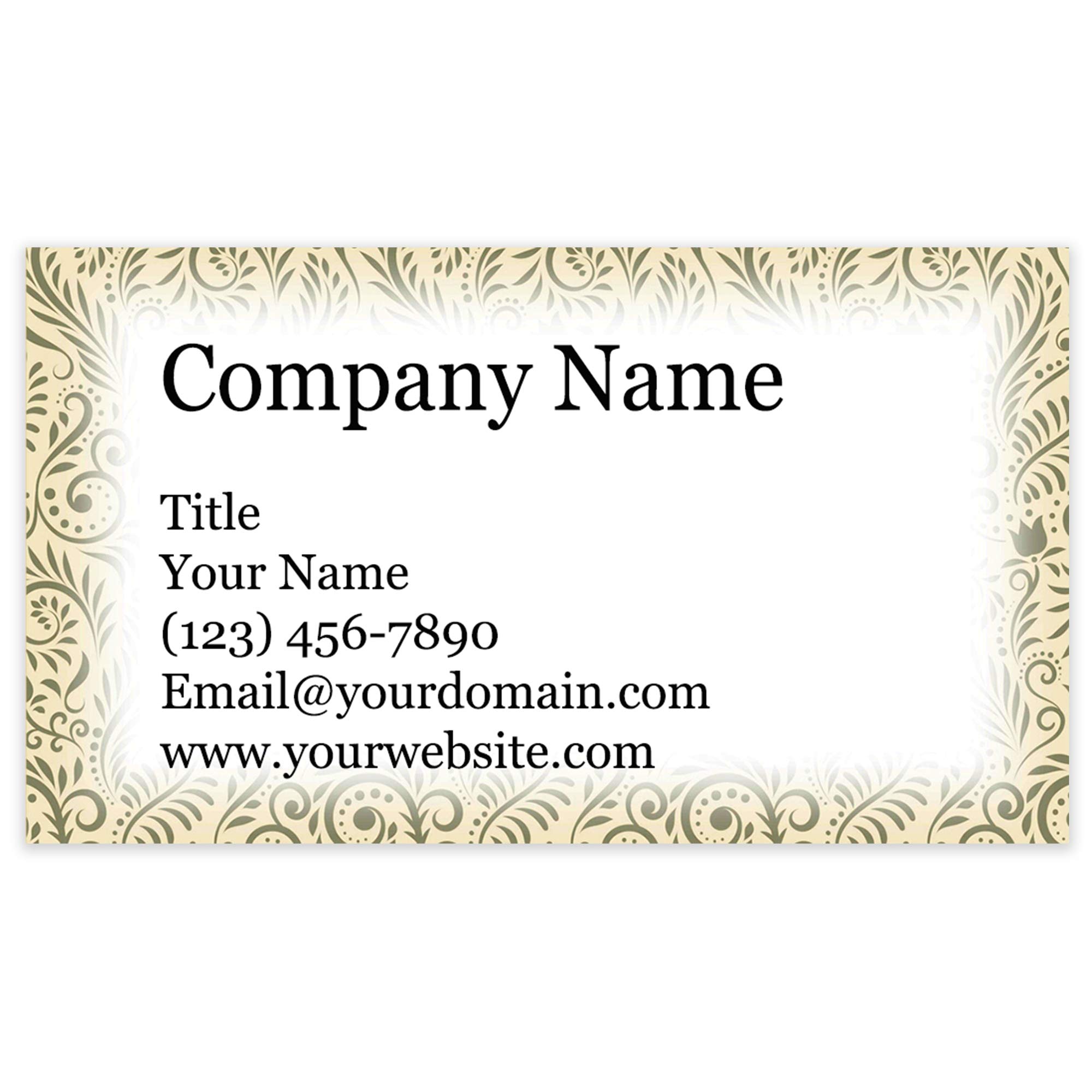Custom Floral Business Cards 3.5x2 Inch - Eco-Friendly Recycled & Matte Paper - 100% USA Made - 20+ Floral Patterns (Paisley Design) for Networking, Weddings & Small Business Branding