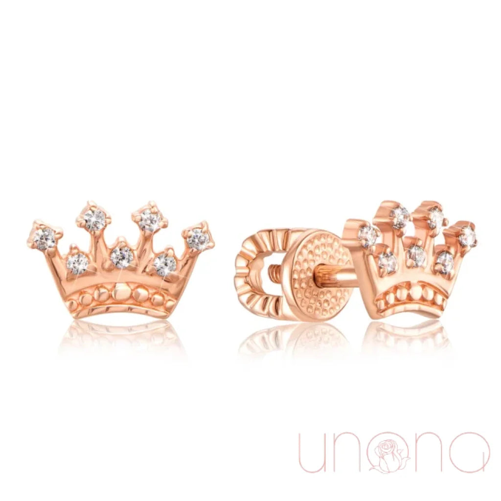 Splendid Crown Golden Stud Earrings for Women – 14K Gold Plated Elegant Minimalist Jewelry – Perfect for Parties, Weddings & Everyday Wear