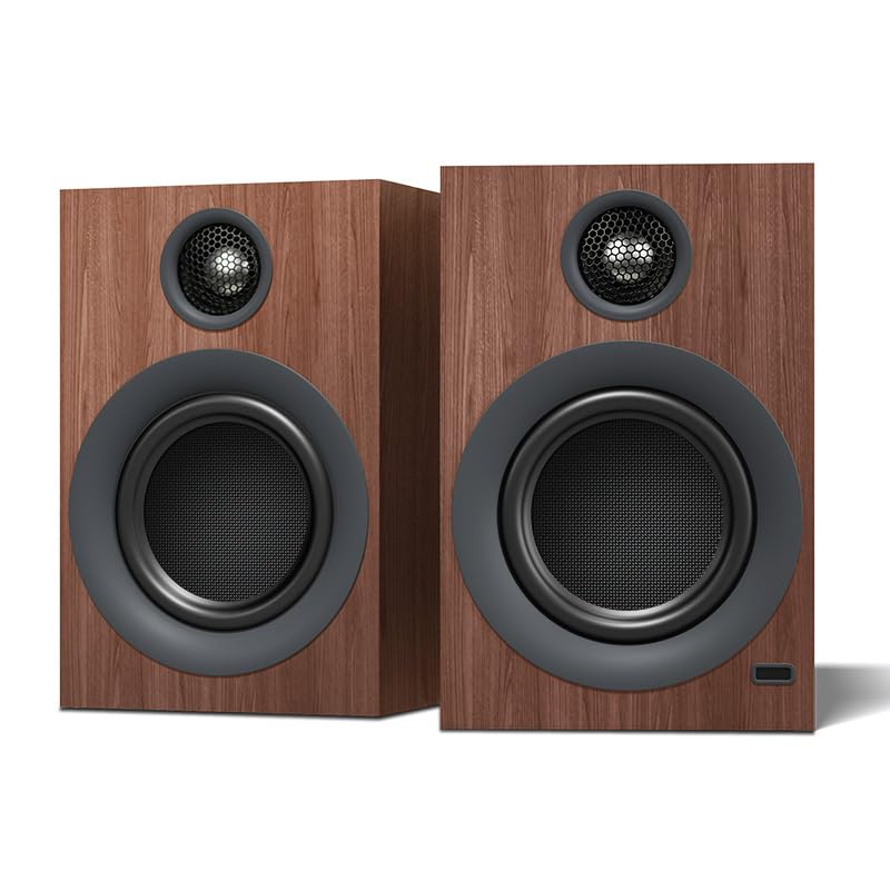 Premium Bluetooth Bookshelf Speakers - 75W Powered Active Stereo Speakers with 4