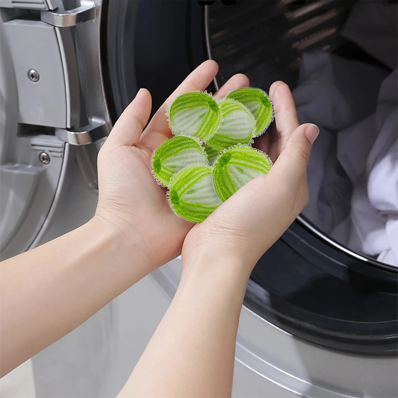 Zonadeals 12-Pack Reusable Pet Hair Remover for Laundry - Washing Machine Lint Catcher & Dryer Balls for Dog Cat Fur Removal (Green) | Perfect for Pet Owners to Keep Clothes Hair-Free in Washer & Dryer