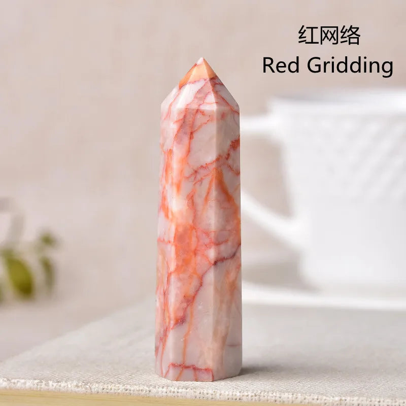 Natural Green Moss Agate Crystal Point - 60-70mm Transparent Quartz Stone for Home Decor, Feng Shui, Jewelry Making & Healing Meditation (1PC)