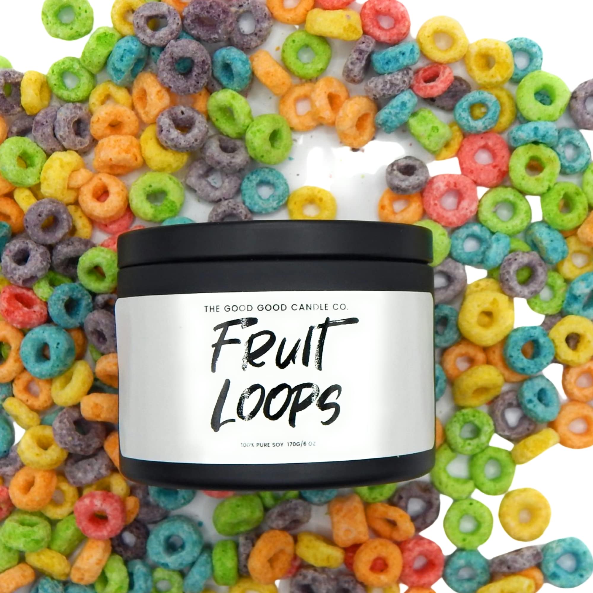 6oz Premium Soy Candle by Good Good Candle & Bath Co. - Fruit Loops Scented Candle for Home, Relaxation & Gifts | Long-Lasting Fragrance for Bedroom, Bathroom & Office