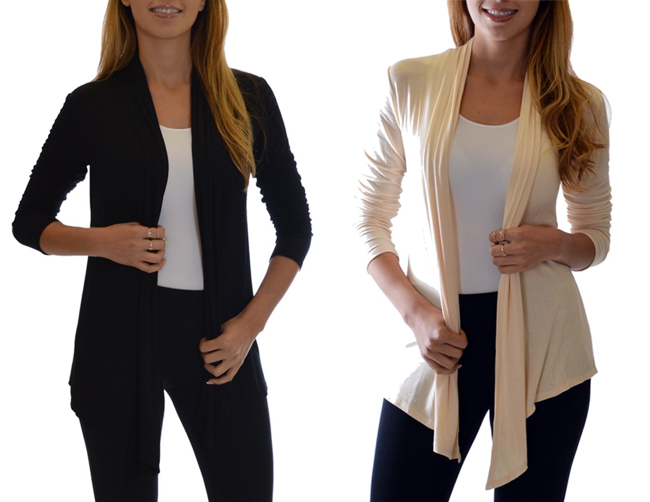 Golden Black Fashion Women's Fly Away Open Front Basic Cardigan - Perfect for Casual Outings and Layered Looks